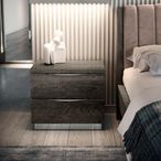 Denali Bedside Cabinet - 2 Drawer - Silver Birch