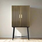 Stephen Cupboard - Ribbed Brass - 2 Door