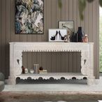 Lomax Console Table - White Carved Mango Wood - Large