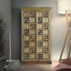 Trona Wardrobe - Acacia Wood - Brass Cladded - 2 Door