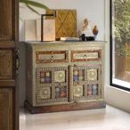 Trona Sideboard - Acacia Wood - Brass Cladded - 2 Door - Small - 105cm