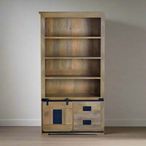 Iron Works Bookcase - Mango Wood - with Cupboard