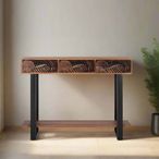 Valentia Artisan 3 Drawer Console Table - Acacia Wood