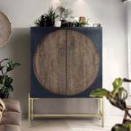 Refton Cupboard - Carved - Dark Mango Wood - 2 Door