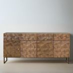 Pinole Sideboard - Copper Geometric - Mango Wood - 4 Door - Large - 170cm