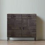 Macedonia Sideboard - Carved Dark Mango Wood - 2 Door - Small - 100cm