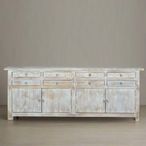 Soleil Sideboard - White Washed Mango Wood - Extra Large - 4 Door - 200cm