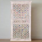 Awendaw Hall Cabinet - 4 Door - Mango Wood - White Washed