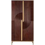 Flora Tall Bar Cabinet - 2 Door - Dark - Mango Wood