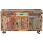 Gerber Sideboard - Recycled Wood - 3 Door - Medium Cart Style - 140cm