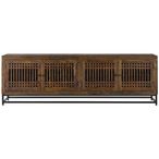 Uvalda TV Unit - Acacia Wood - Slatted - 4 Door - Large - 200cm