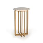 Himwa End Table - White Marble and Gold - Round