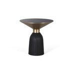 Brecon Coffee Table - Black Glass - Round - Large
