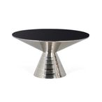 Presteigne Coffee Table - Black Glass - Round