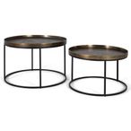 Juamoja Coffee Table - Bronze Metal - Round - Set of 2