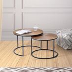 Kingalamila Coffee Table - Bronze Metal - Round - Set of 2