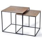 Kingalamila Coffee Table - Bronze Metal - Square - Set of 2