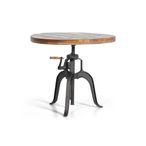 Negero Coffee Table - Industrial Style - Recycled Wood - Round - Adjustable