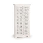 Yakima Wardrobe - 2 Door - White Carved - Mango Wood
