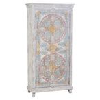 Edgard Wardrobe - 2 Door - White Carved - Mango Wood