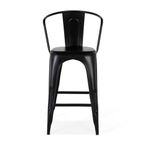 Nankanzi Barstool - Tolix Style - Black Metal - Set of 2