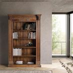 Naturita Bookcase - Dark Mango Wood - Carved