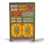 Wauzeka Hall Cabinet - Multicolor - Mango Wood - Painted - 2 Door