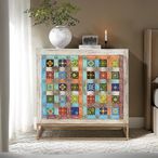 Zarephath Cabinet - White Washed - Mango Wood - 2 Door