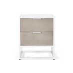 Ceris Bedside Cabinet - Beige and White - 2 Drawer