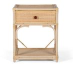 Revak Bedside Table - Natural Rattan - 1 Drawer