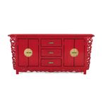Lubesh Sideboard - Red Mango Wood - 4 Door - Extra Large - 180cm