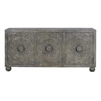 Spanish Sideboard - Grey Carved Mango Wood - 3 Door - Large - 172cm