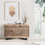 Karlstad Sideboard - Acacia Wood - 3 Door - Medium - 140cm