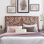 Yurchen Headboard - Walnut Carved Wood - 166cm
