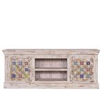 Awendaw TV Unit - 2 Door - Mango Wood - White Washed