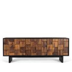 Esmeralda TV Unit - 3 Door - Black Mango Wood