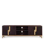 Flora Storage Large TV Unit - 4 Door - Dark Mango Wood