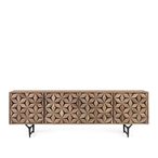 Marlee TV Unit - Mango Wood - Geometric - 4 Door - Large