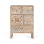 Savona Bedside Cabinet - Mango Wood - 5 Drawer