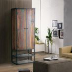 Jazlyn Hall Cabinet - Industrial Style - Recycled Wood - 2 Door