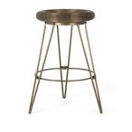 Asti Barstool - Gold Metal - Round - Set of 2