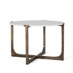 Aosta Coffee Table - White Marble and Gold - Round