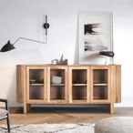 Turin Sideboard - Acacia Wood - 4 Door - Curved - Extra Large - 180cm