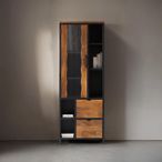 Brescia Display Cabinet - 1 Door - Mango Wood - Industrial Style