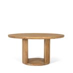 Trieste Dining Table - Natural Mango Wood - 6 Seater - 150cm - Round Pedestal