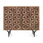 Marlee Sideboard - Mango Wood - Geometric - 2 Door - Small - 90cm