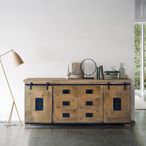 Iron Works Sideboard - Mango Wood - 2 Door - Extra Large - 190cm