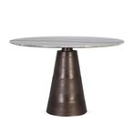 Taranto Dining Table - Grey Marble - 4 Seater - 120cm - Round Pedestal