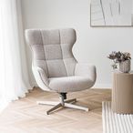 Turin Lounge Chair - Natural - Fabric - Swivel