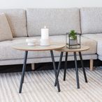 Aalst Coffee Table - Round - Beige - Travertine Effect